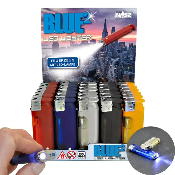 LED-Feuerzeug | Blue&sup2; Rainbow |, 30er Display