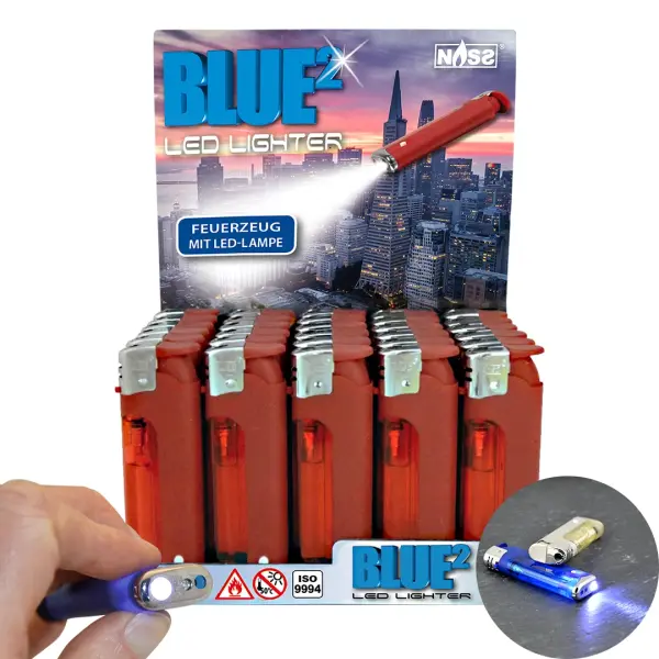 Feuerzeug Blue&sup2; Red Edition, 30er Display