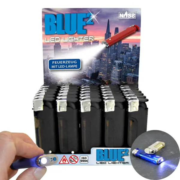 Feuerzeug Blue&sup2; Black Edition, 30er Display