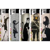 Banksy 3 Motiv-Feuerzeug, 50er Display