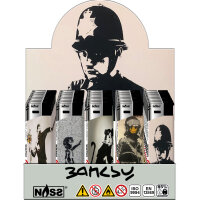 Banksy 3 Motiv-Feuerzeug, 50er Display