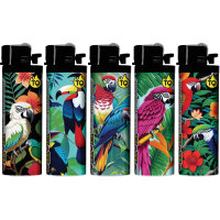 Reibrad-Motivfeuerzeug "Tropical Birds", 50er...