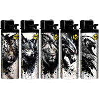 Reibrad-Motivfeuerzeug "INK Animals", 50er Display