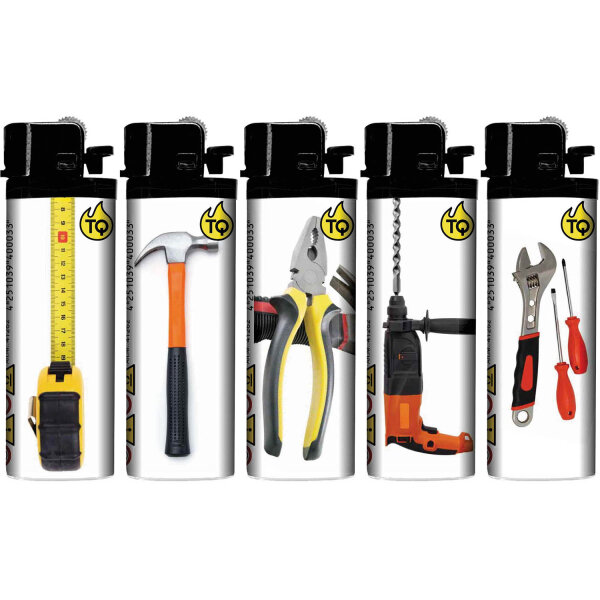 Reibrad-Motivfeuerzeug "Tools", 50er Display