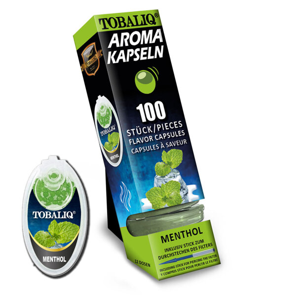 Tobaliq "Menthol"Aromakapsel mit 100 Kugeln, 10er Display