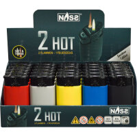 Feuerzeug 2in1 "2 HOT" Color Mix GUMMIERT, 25er...