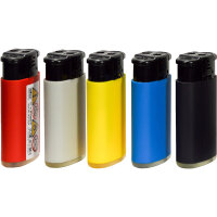 Feuerzeug 2in1 "2 HOT" Color Mix GUMMIERT, 25er Display