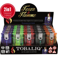 Feuerzeug 2in1 "2 HOT" Mix-Transparent 25er...