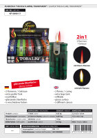 Feuerzeug 2in1 "2 HOT" Mix-Transparent 25er Display