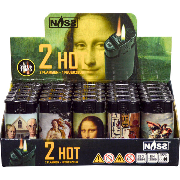 Feuerzeug 2in1 "2 HOT Kunst" 25er Display