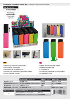 Feuerzeug "Fusion 2in1 Neon Mix" mit Handyhalterung, 25er Display