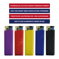 Feuerzeug "Fusion 2in1 Blue" mit Handyhalterung, 25er Display