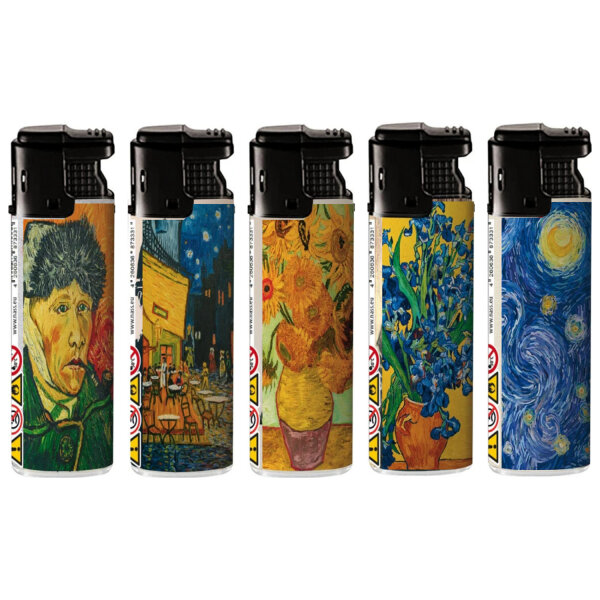 JET-Flame Motiv-Feuerzeug "van Gogh" 50er Display
