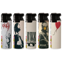 JET-Flame Motiv-Feuerzeug "Banksy" 50er Display