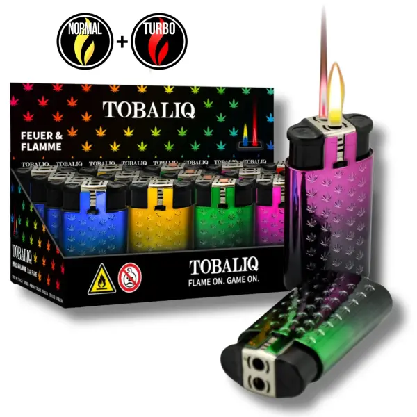 DUAL Soft + Jet-Flame Feuerzeug | Metall Embossing | 25er Display