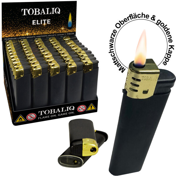 Feuerzeug "Black Elite" | Rubber | TQ, 50er Display