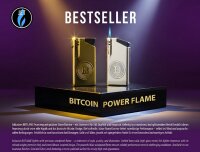Jet-Flame Metall-Feuerzeug "BITCOIN" | GLANZ-Edition | 25er Display