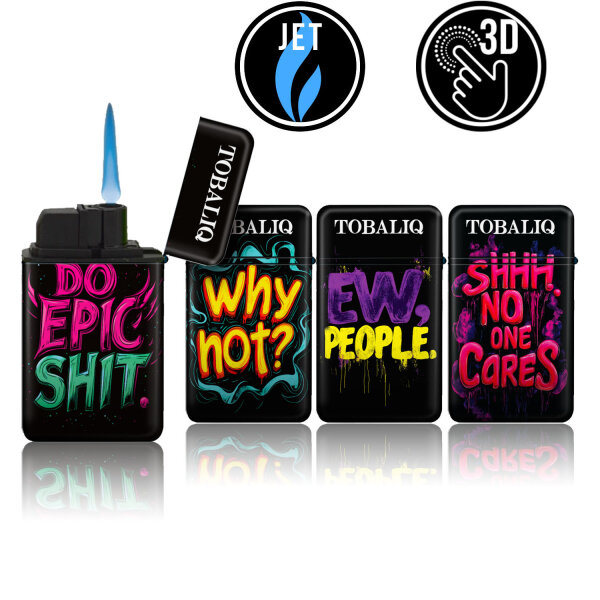 JET-Flame Feuerzeug &bdquo;Loriny Words&ldquo; | Flip Cap | 20er Display