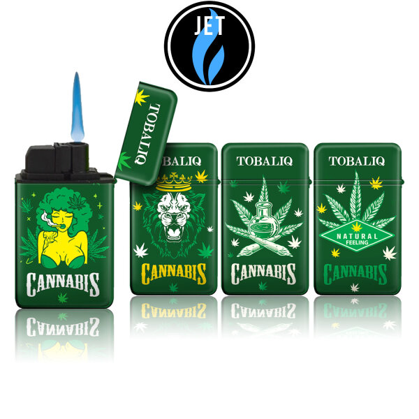 JET-Flame Feuerzeug &bdquo;King Cannabis&ldquo; | Flip Cap | 20er Display