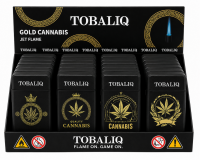JET-Flame Feuerzeug &bdquo;Gold Cannabis&ldquo; | Flip...