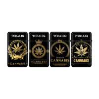JET-Flame Feuerzeug &bdquo;Gold Cannabis&ldquo; | Flip Cap | 20er Display