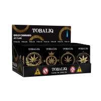 JET-Flame Feuerzeug &bdquo;Gold Cannabis&ldquo; | Flip Cap | 20er Display