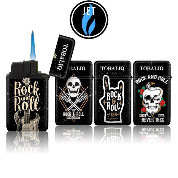 JET-Flame Feuerzeug &bdquo;Rock N Roll&ldquo; | Flip Cap | 20er Display