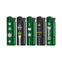 ALPHA Metal JET Feuerzeug &bdquo;Weed Needed&ldquo; 25er Display