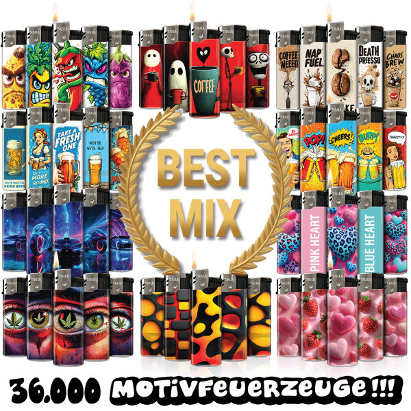 BEST-MIX 36.000 Motivfeuerzeuge &ndash; Motivauswahl auch nach Wunsch