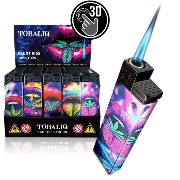 JET-Flame 3D-GLANZ-Motiv-Feuerzeug "Blunt Kiss&ldquo; 50er Display