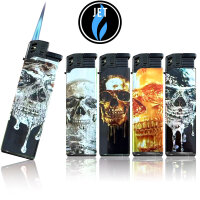 JET-Flame 3D-GLANZ-Motiv-Feuerzeug "Lux Skull&ldquo;...