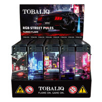JET-Flame 3D-GLANZ-Motiv-Feuerzeug "RGB Street Pules&ldquo; 50er Display