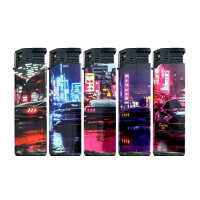 JET-Flame 3D-GLANZ-Motiv-Feuerzeug "RGB Street Pules&ldquo; 50er Display