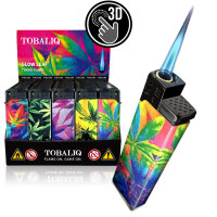 JET-Flame 3D-GLANZ-Motiv-Feuerzeug "Glow Weed&ldquo;...