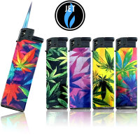 JET-Flame 3D-GLANZ-Motiv-Feuerzeug "Glow Weed&ldquo;...