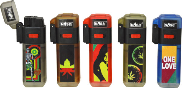 JET-Flame Feuerzeug "Raster" | Flip Cap | 25er Display