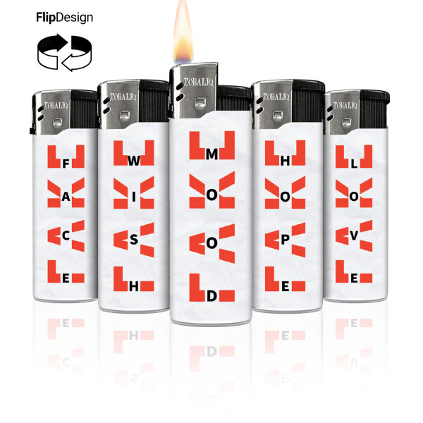 Only Fake Flip-Motiv-Feuerzeug, 50er Display