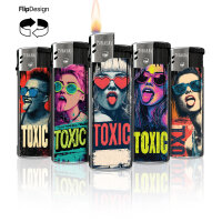 Toxic Flip-Motiv-Feuerzeug, 50er Display | Top-Motiv