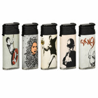 JET-Flame Motiv-Feuerzeug "Banksy" 20er Display