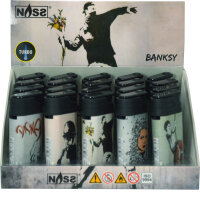 JET-Flame Motiv-Feuerzeug "Banksy" 20er Display