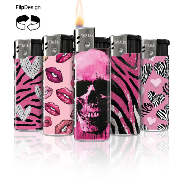 Zebra Love Flip-Motiv-Feuerzeug, 50er Display | Valentin