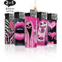 Zebra Love Flip-Motiv-Feuerzeug, 50er Display | Valentin