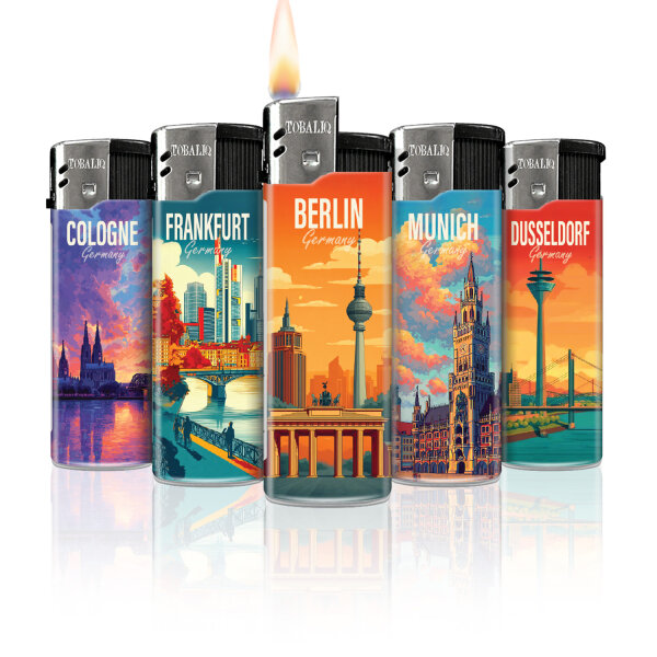 Deutsche St&auml;dte Motiv-Feuerzeug, 50er Display