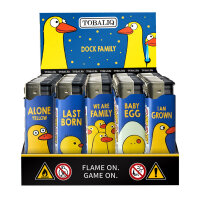 Jet-Flame Motiv-Feuerzeug "Duck Family" 50er...