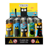 Jet-Flame Motiv-Feuerzeug "Fish Cat" 50er Display