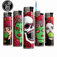 JET-Flame 3D-GLANZ-Motiv-Feuerzeug "Color Face"...