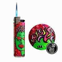 JET-Flame 3D-GLANZ-Motiv-Feuerzeug "Color Face" 50er Display