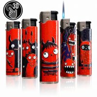 JET-Flame 3D-GLANZ-Motiv-Feuerzeug "Fire Gang"...