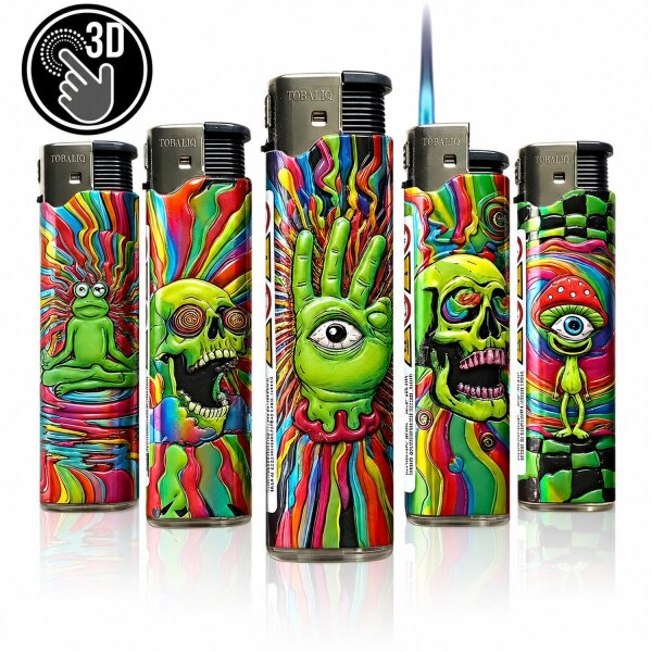 JET-Flame 3D-GLANZ-Motiv-Feuerzeug "Psy Eye" 50er Display