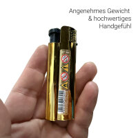 ALPHA Metall JET Feuerzeug &bdquo;Black/Gold Elegance&ldquo; 25er Display